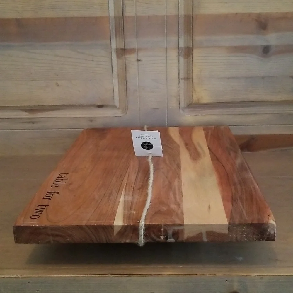 Table for Two Wooden Charcuterie Board By Santa Barbara Design Studio
